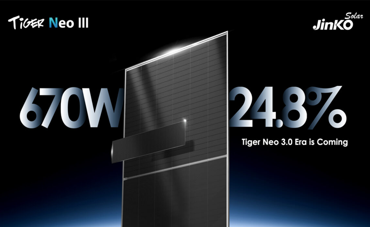 JinkoSolar : un module TOPCon à 24,8 % et 670 W