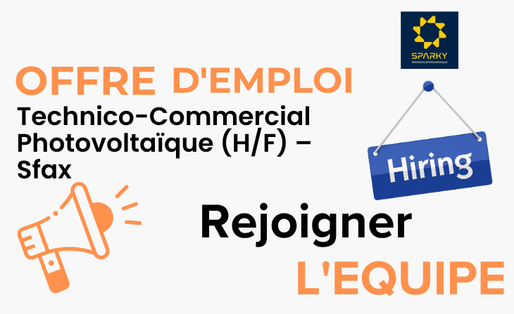 Technico-Commercial Photovoltaïque (H/F) – Sfax