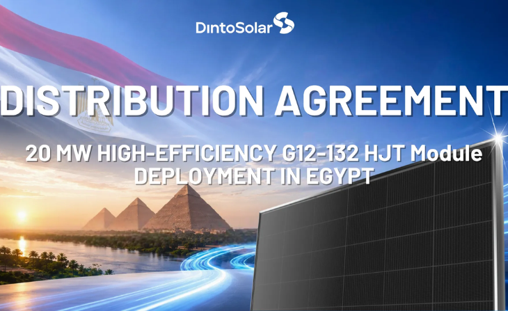Dinto Solar signe un accord HJT de 20 MW en Égypte